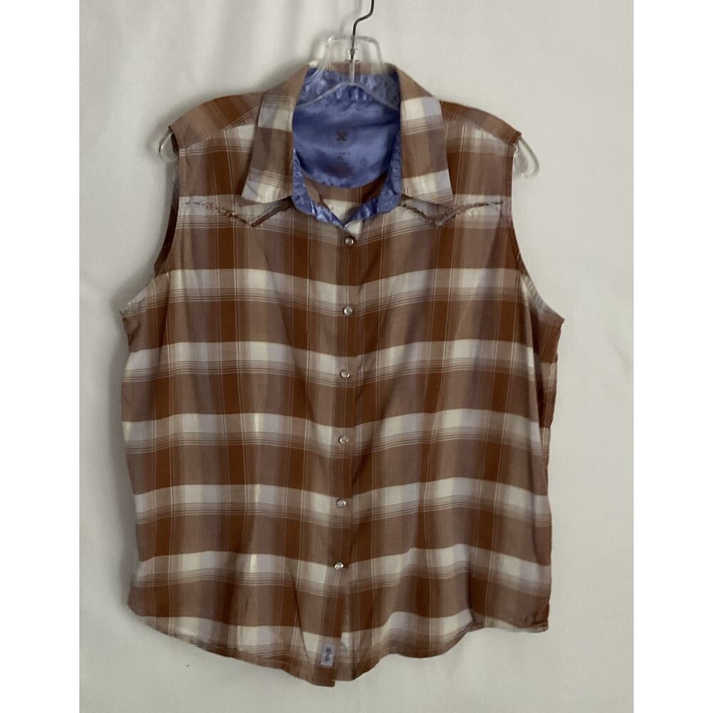 Ultra TwentyX Country Sleeveless Plaid Snap Crystal ClousureW/Purple Silk Accent